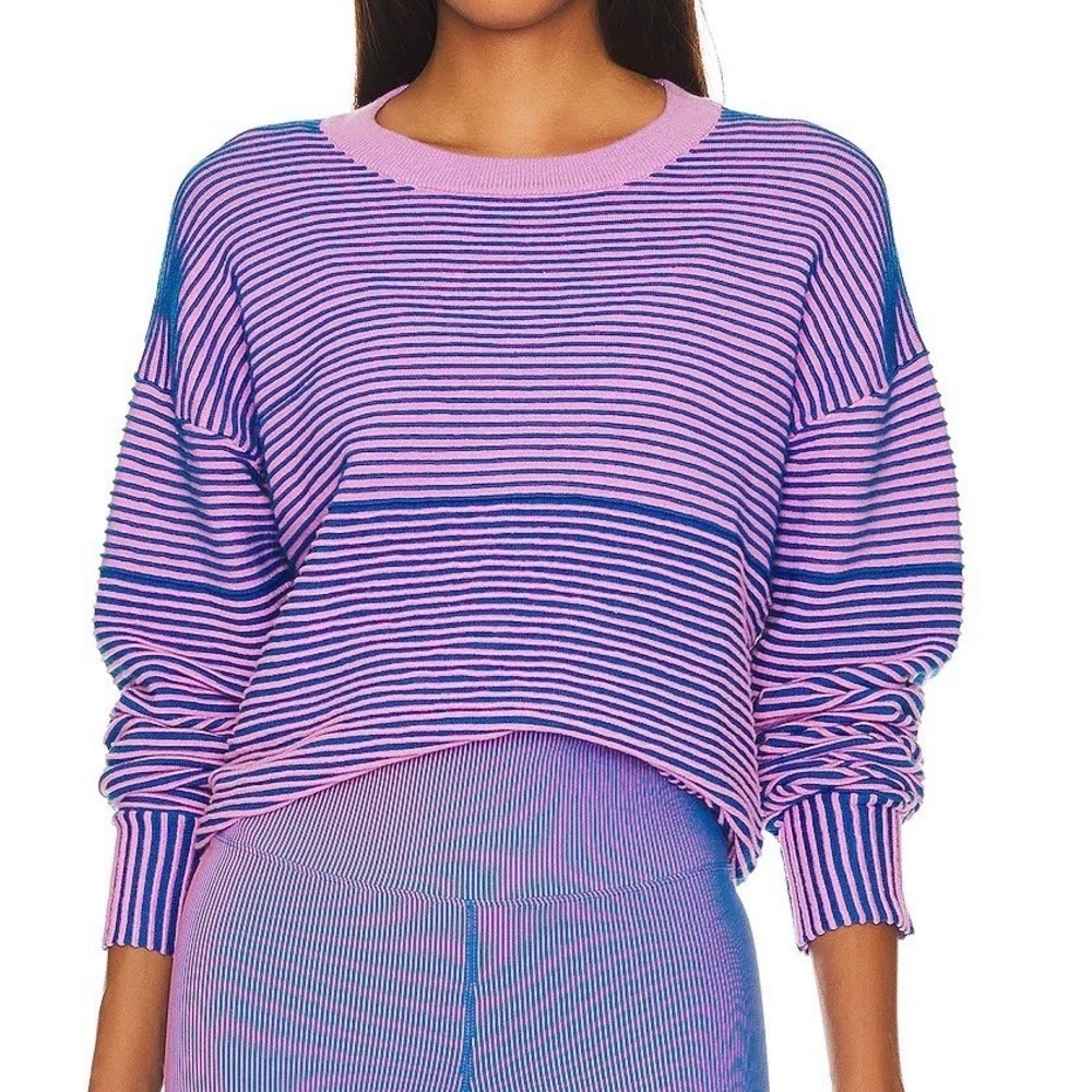 Beach Riot Women's Occulus Sweater Imperial Two Tone Size M NWT Striped Textured